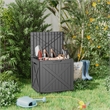32-Gallon Weatherproof Outdoor Storage Box with Woodgrain Finish - Black Resin