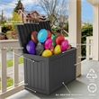 45-Gallon Weatherproof Outdoor Storage Box with Woodgrain Finish - Black Resin