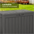 45-Gallon Weatherproof Outdoor Storage Box with Woodgrain Finish - Black Resin