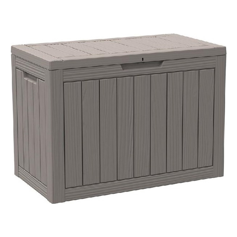 45-Gallon Weatherproof Outdoor Storage Box -Light Coffee Resin