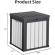 50-Gallon Weatherproof Outdoor Storage Box - Black and White Resin