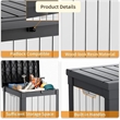 50-Gallon Weatherproof Outdoor Storage Box - Black and White Resin