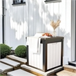50-Gallon Weatherproof Outdoor Storage Box - Black and White Resin