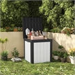 50-Gallon Weatherproof Outdoor Storage Box - Black and White Resin