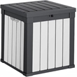 50-Gallon Weatherproof Outdoor Storage Box - Black and White Resin