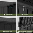 72-Gallon Weatherproof Outdoor Storage Box with Woodgrain Finish - Black Resin