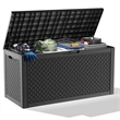 100-Gallon Weatherproof Resin Outdoor Storage Box with Petal Design - Black