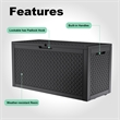 100-Gallon Weatherproof Resin Outdoor Storage Box with Petal Design - Black