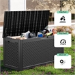 100-Gallon Weatherproof Resin Outdoor Storage Box with Petal Design - Black