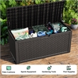 100-Gallon Weatherproof Resin Outdoor Storage Box with Petal Design - Black