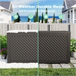 100-Gallon Weatherproof Resin Outdoor Storage Box with Petal Design - Black