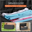 150-Gallon Weatherproof Outdoor Storage Box with Woodgrain Finish - Black Resin