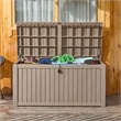 180-Gallon Weatherproof Outdoor Storage Box with Woodgrain Finish -light coffee