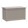 230-Gallon Weatherproof Outdoor Storage Box with Woodgrain Finish -light coffee