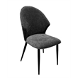 CRO Decor Fabric Sponge Chair Wood Chair Dining Chair - BLACK