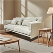 CRO Decor Modern Fabric Upholstered Assembly Living Room Sofa Set in Light Gray