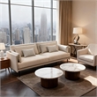 CRO Decor Modern Fabric Upholstered Assembly Living Room Sofa Set in Light Gray