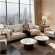 CRO Decor Modern Fabric Upholstered Assembly Living Room Sofa Set in Light Gray