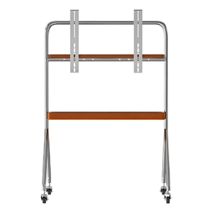 Mobile Multi-Functional Stainless Steel TV Stand with Rolling Casters - Amber
