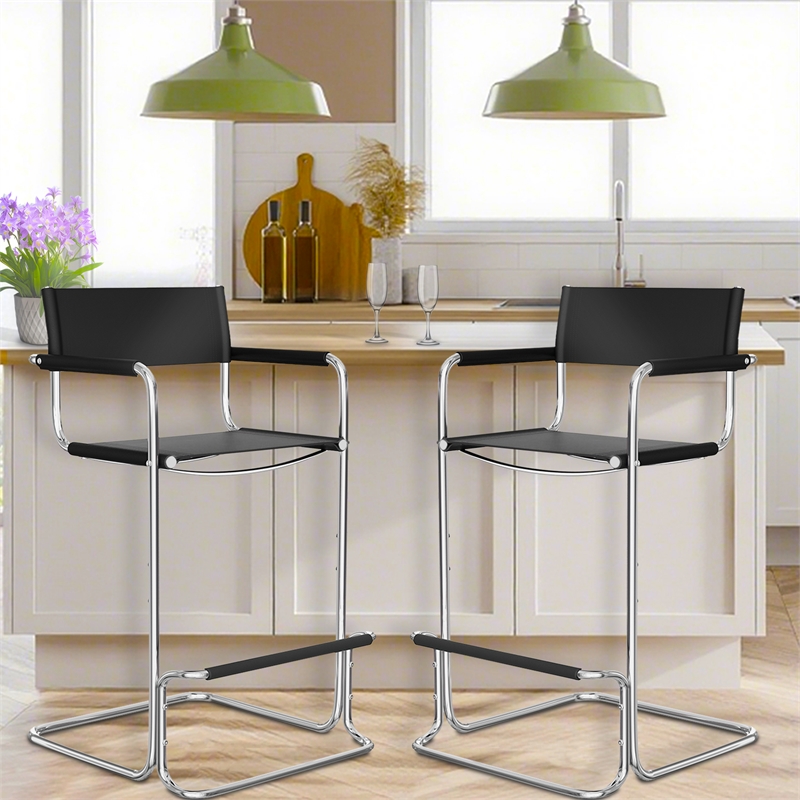 CRO Decor Stainless Steel Dining Chair Office Chair-Black