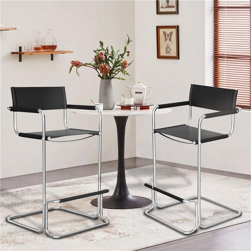 CRO Decor Stainless Steel Dining Chair Office Chair-Black