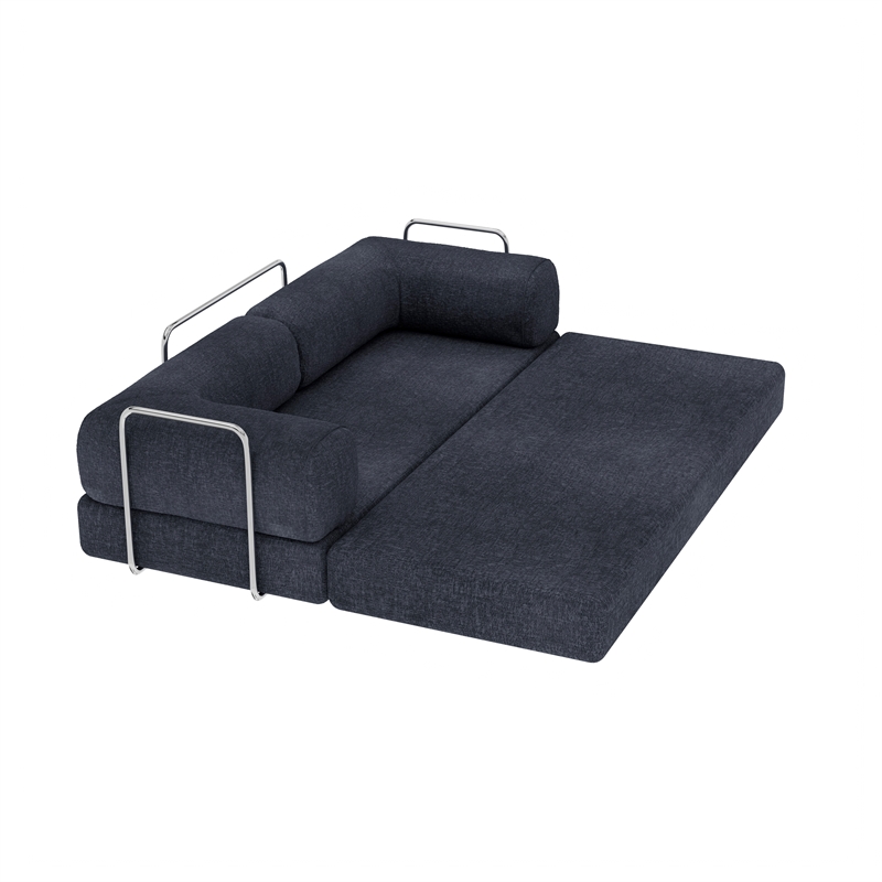 CRO Decor Blue Luxury Chenille Velvet Combination Floor Compressed Sofa