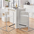 CRO Decor Stainless Steel Dining Chair Office Chair-White