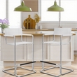 CRO Decor Stainless Steel Dining Chair Office Chair-White