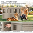 CRO Decor  Dog House  with Lockable Latch for Small to Medium Pets-Gray