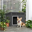 CRO Decor  Dog House  with Lockable Latch for Small to Medium Pets-BLACK