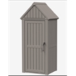 CRO Decor Gray Resin Compact Tool Cabinet with Sloped Roof Storage System