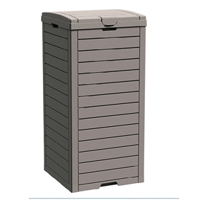 CRO Decor Gray Resin Heavy-Duty Trash Bin with Slip-Resistant Base Trash Cans