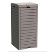 CRO Decor Gray Resin Heavy-Duty Trash Bin with Slip-Resistant Base Trash Cans