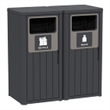 CRO Decor Black Resin Double-compartment Trash Cans