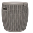 CRO Decor Gray Resin Textured Ice Bucket with Flat Top Portable Coolers