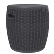 CRO Decor Black Resin Textured Ice Bucket with Flat Top Portable Coolers