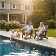 CRO Decor Black Folding Adirondack Chair