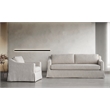 CRO Decor Fabric Upholstered Generous Seating Modern Living Room Sofa in White