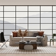CRO Decor Fabric Upholstered Generous Seating Modern Living Room Sofa in White