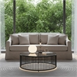 CRO Decor Fabric Upholstered Generous Seating Modern Living Room Sofa in White