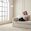 CRO Decor Fabric Upholstered Generous Seating Modern Living Room Sofa in White