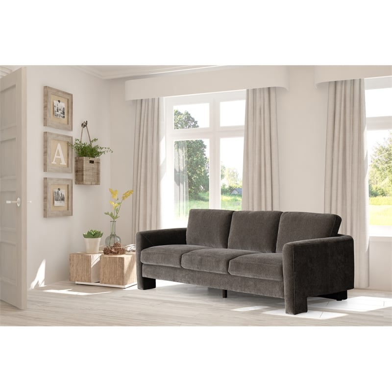 CRO Decor Gray Fabric Swivel Sofa with Ergonomic Support Modern Armchair