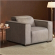 CRO Decor White Fabric Power Reclining Sofa with Headrest Support Lounge Seating