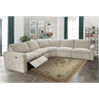 CRO Decor Gray Modern Reclining Sectional Fabric Sofa with Spacious Design -left