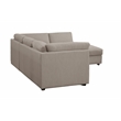 CRO Decor Modern White L-Shaped  Fabric Sectional Sofa-left sofa