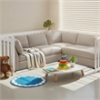 CRO Decor Modern White L-Shaped  Fabric Sectional Sofa-left sofa