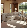 CRO Decor Modern White L-Shaped  Fabric Sectional Sofa-left sofa