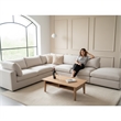 CRO Decor Modern White L-Shaped  Fabric Sectional Sofa-left sofa
