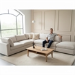 CRO Decor Modern White L-Shaped  Fabric Sectional Sofa-left sofa