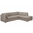 CRO Decor Modern White L-Shaped  Fabric Sectional Sofa-right sofa